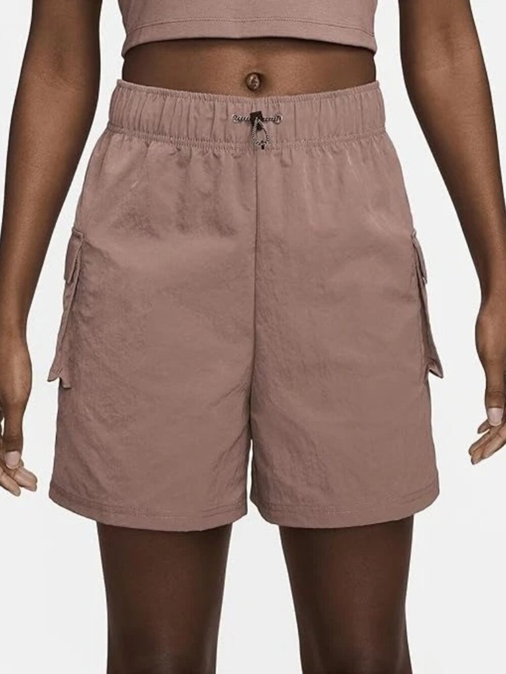 NWOT Nike Taupe Essential Woven High-Rise Shorts, Size M